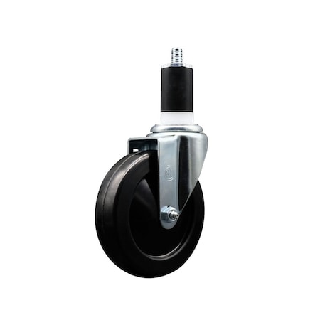 Service Caster 5'' Hard Rubber Wheel Swivel 1-1/2'' Expanding Stem Caster SCC-EX20S514-HRS-112